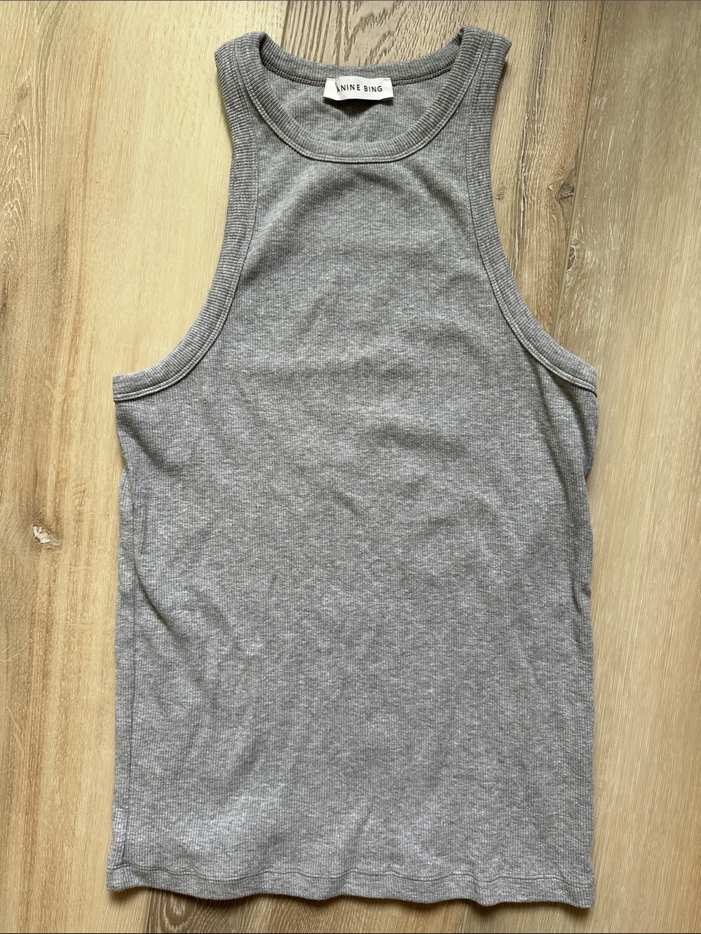 Anine Bing Grey ribbed tank